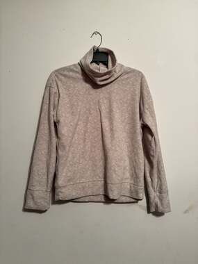 Old Navy Active Women's Size S Beige Fleece Turtleneck Pullover Sweatshirt